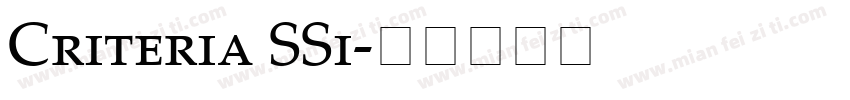 Criteria SSi字体转换